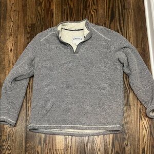 Orvis Black and White Zip-Up Sweater